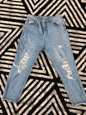 wild fable Light Blue Distressed Boyfriend Jeans